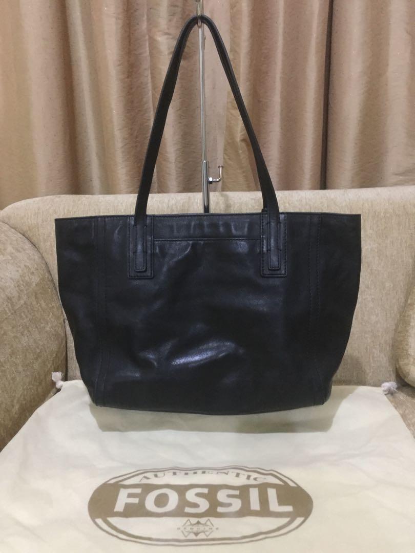 Fossil Emma Black Tote Bag Women Tas 