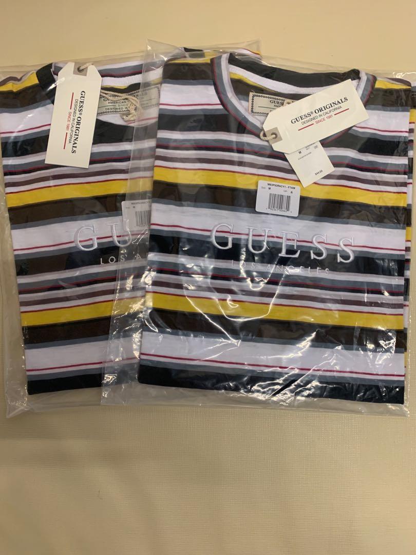 Guess originals ashton striped crew clearance tee