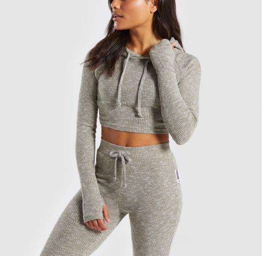 Gymshark Slounge Crop Hoodie Women s Fashion New Undergarments Loungewear on Carousell