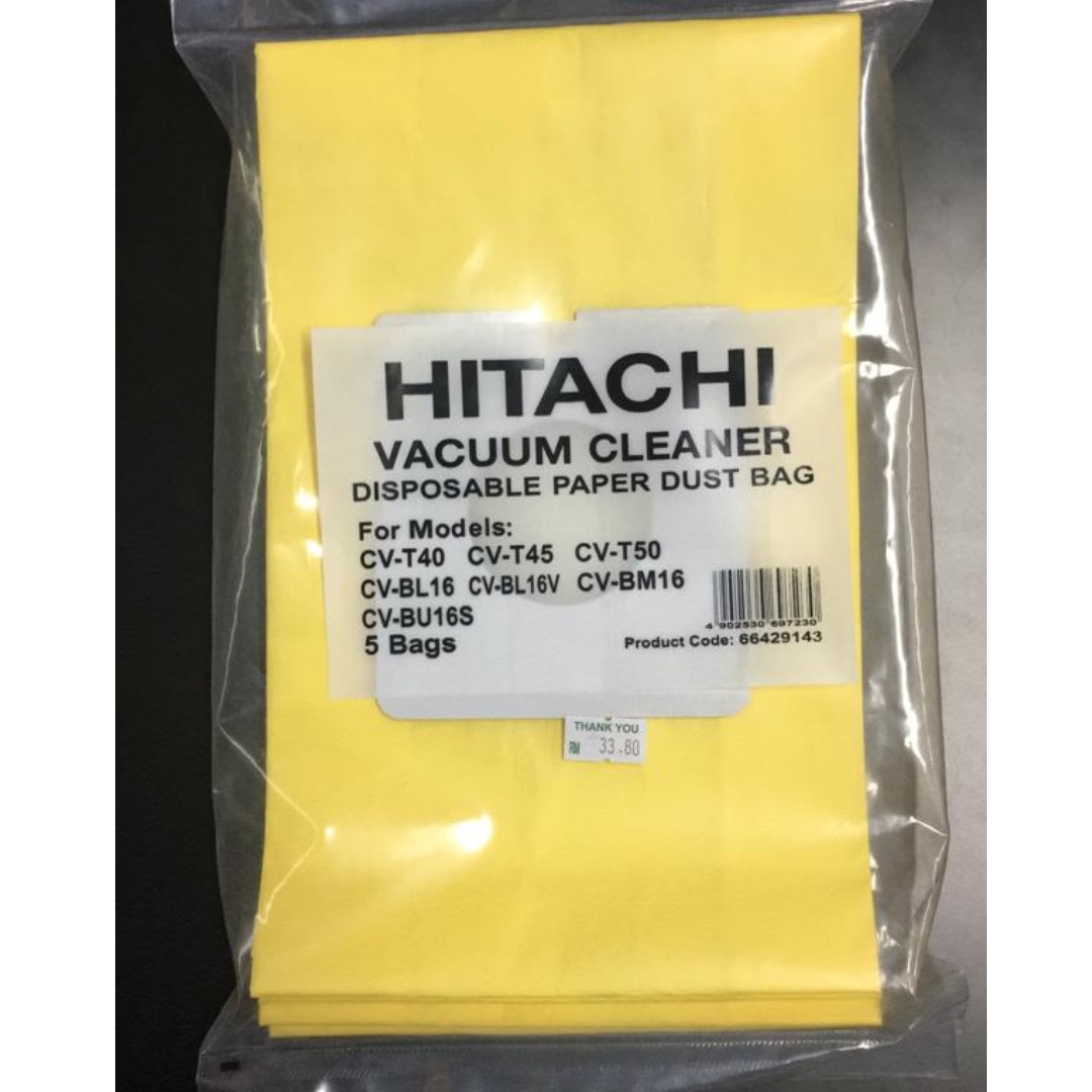 HITACHI VACUUM CLEANER DISPOSABLE PAPER DUST BAG FOR CVT40 CVT45 CV