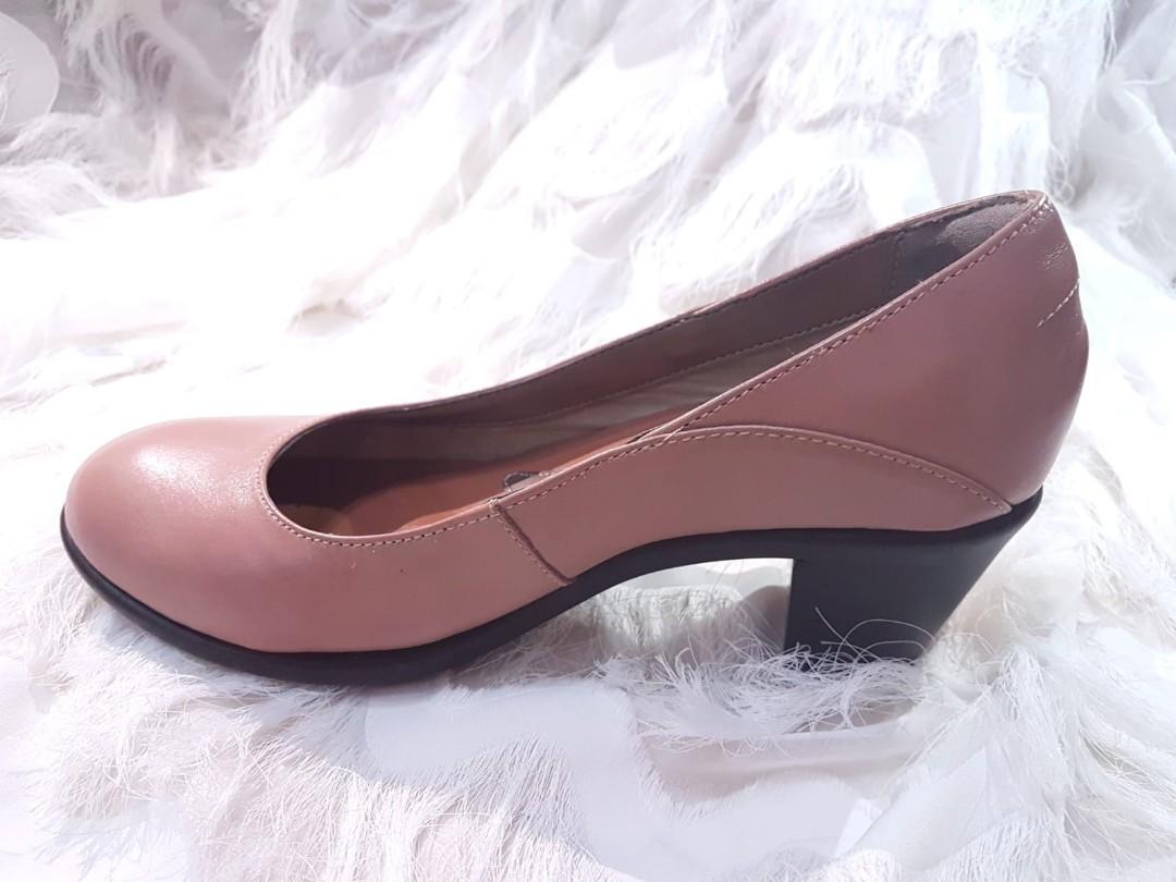 dusty pink block heels