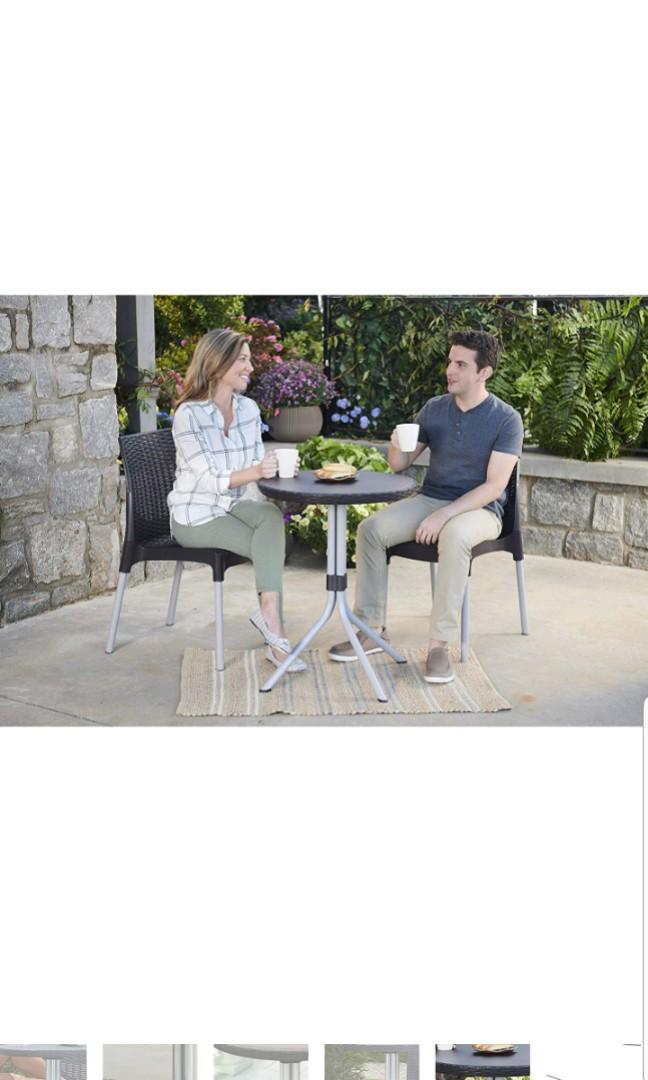 Keter Chelsea 3 Piece Resin Outdoor Patio Furniture Dining Bistro Set With Table And Chairs - Resin Patio Table And Chairs Keter Chelsea 3 Piece Resin Outdoor Patio Furniture Dining Bistro Set With Table And Chairs - Resin Patio Table And Chairs