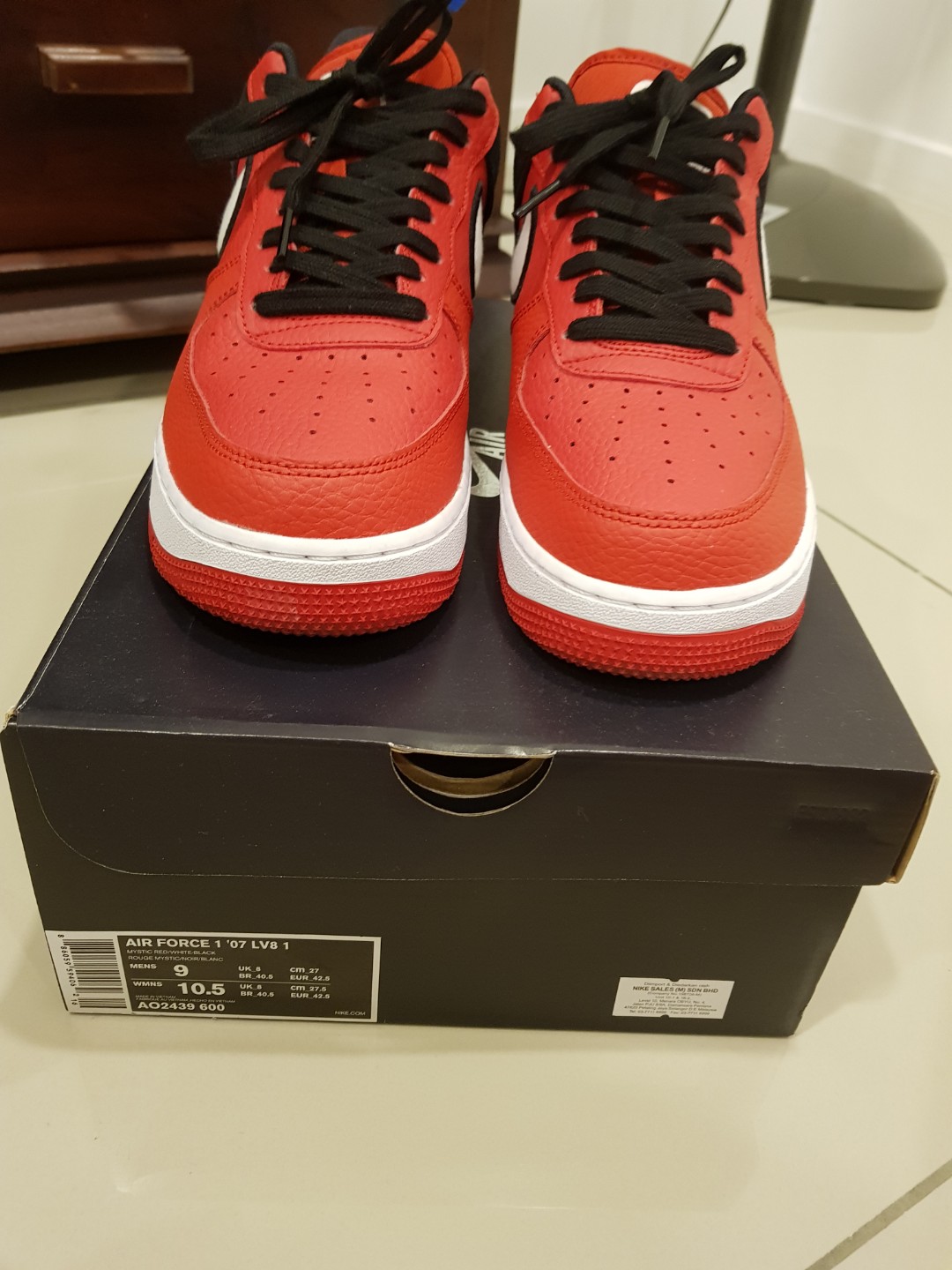 Nike air force 1 '07 lv8 1 mystic red/ white-black cheap