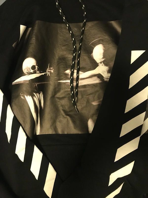 Off white 14Fw Caravaggio Old Man Writer hoodie Men s Fashion