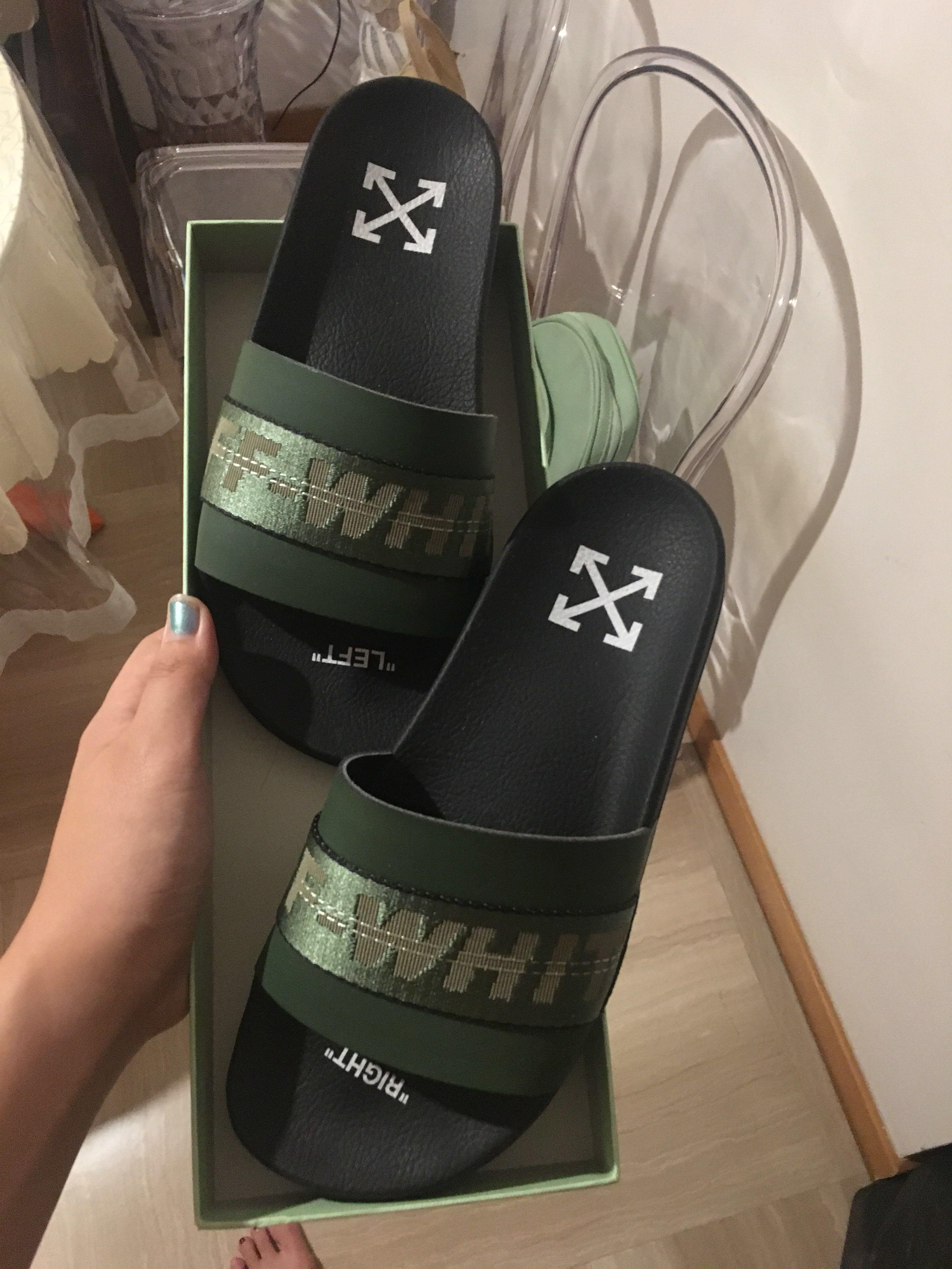 Green off white top slides