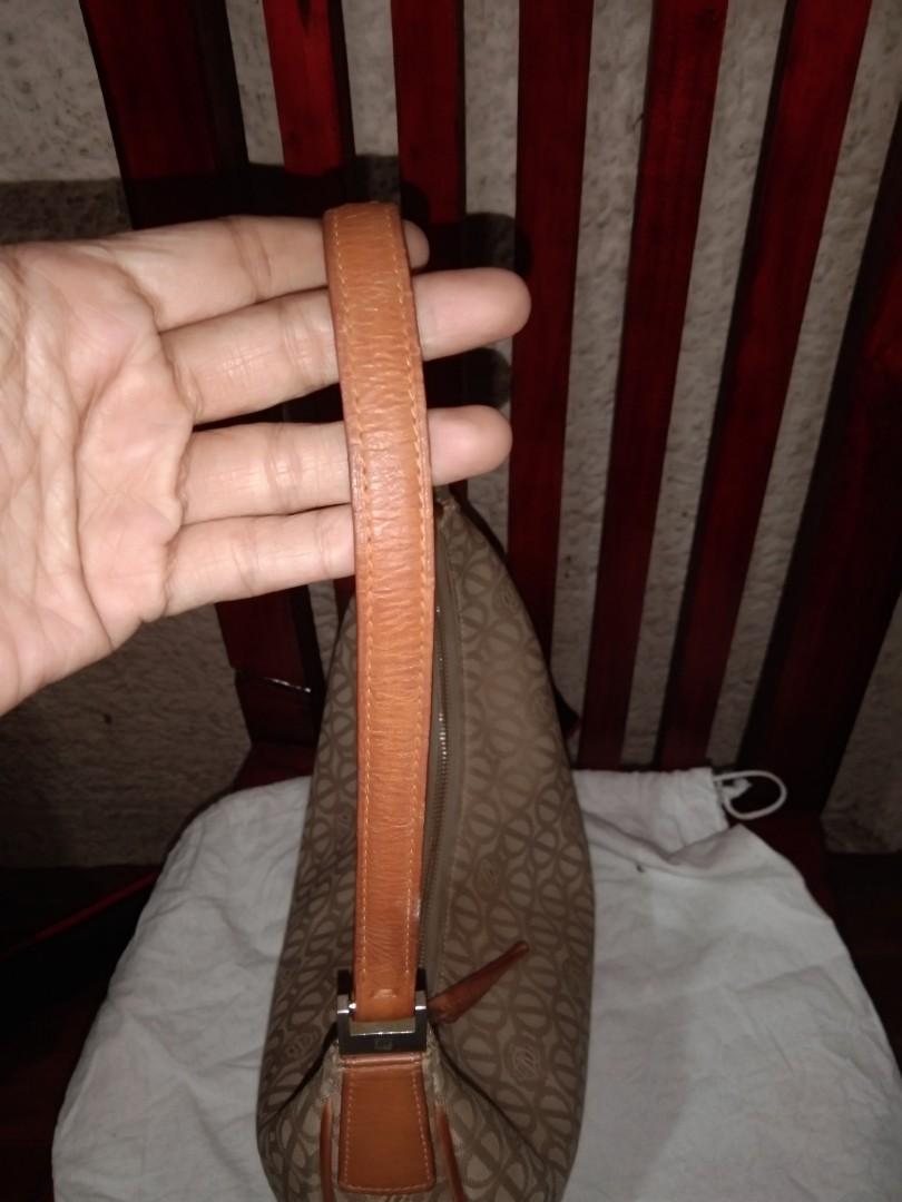 Authentic LOUIS QUATORZE brown leather bucket hand sling bag cross
