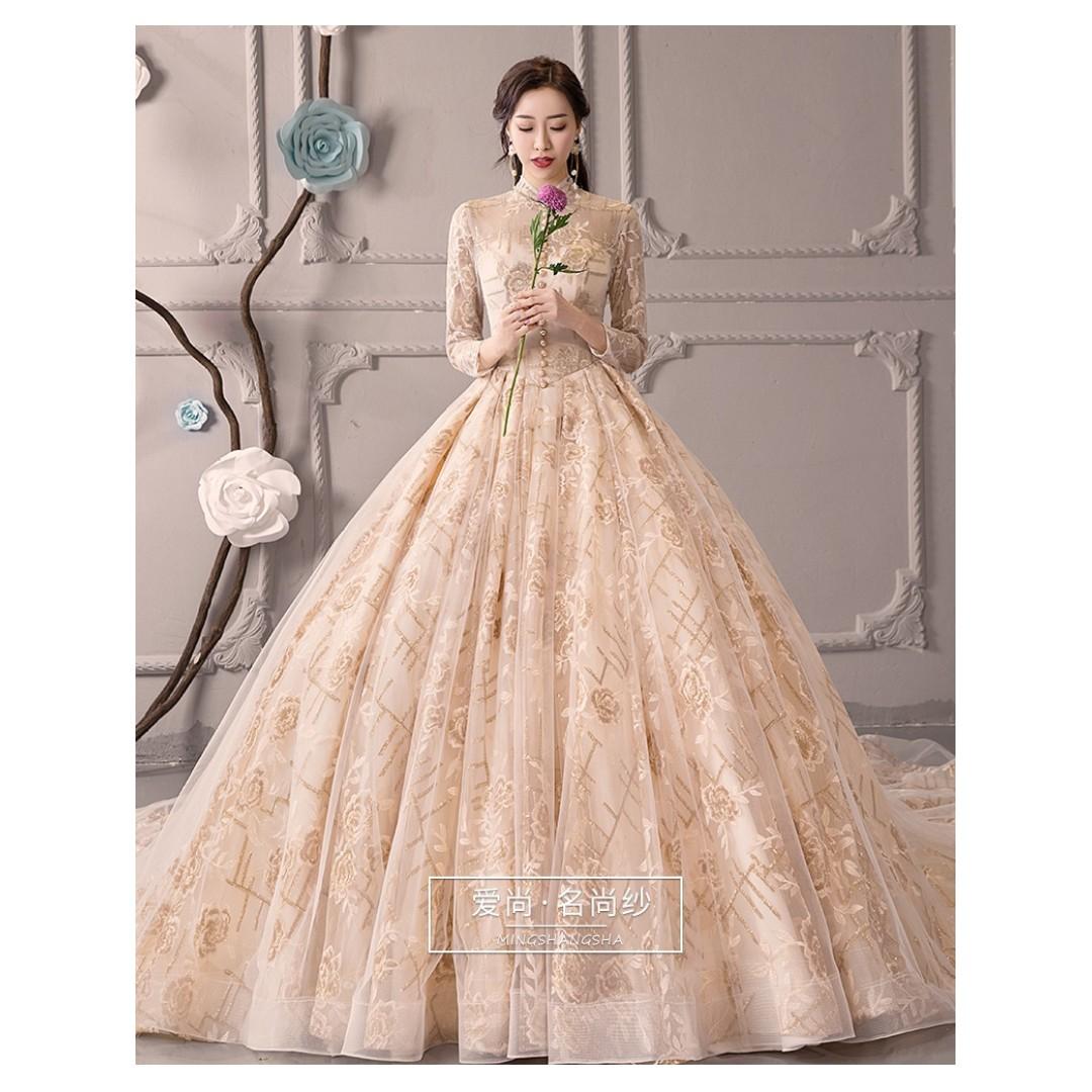 Gold glitter shop long dress
