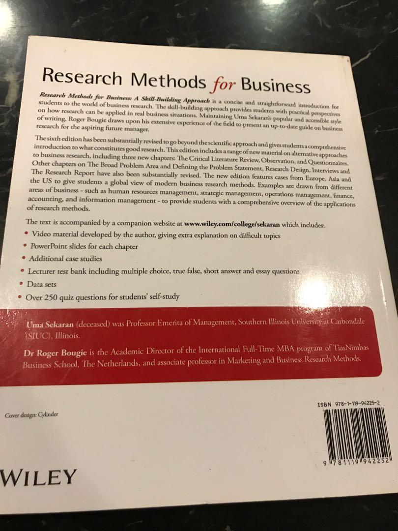 Research Methods For Business A Skill Building Approach By Uma