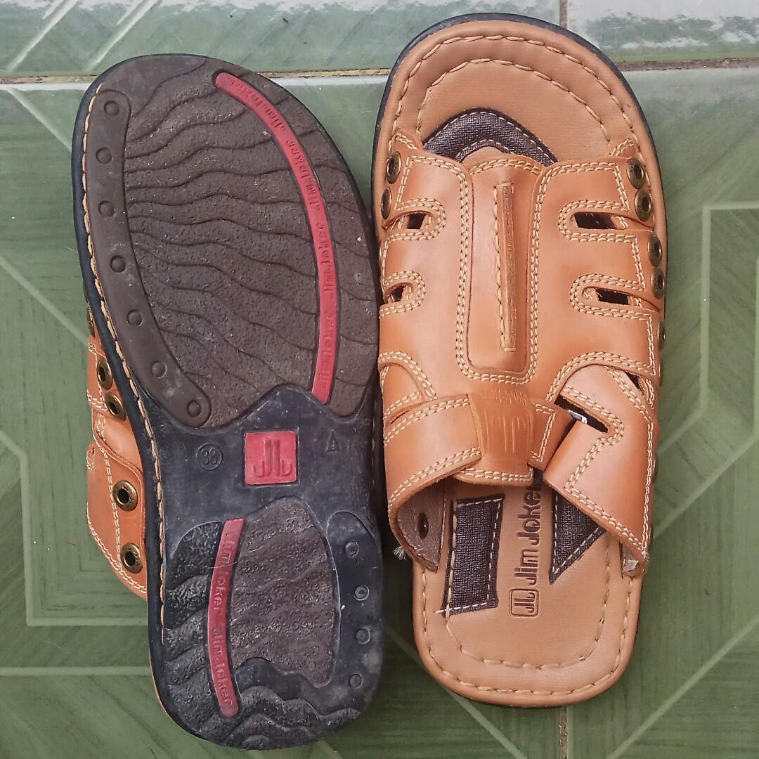 Sandal Kulit Pria Jim Joker Fesyen Pria Sepatu Sandal Di Carousell