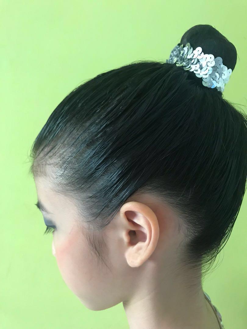 Sequin Elastic Hair Bun Holder Rhythmic Gymnastic Ballet