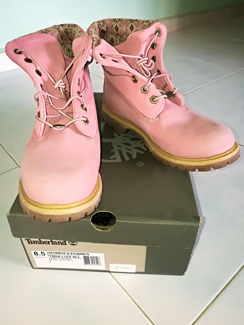 womens pink timberland boots size 8