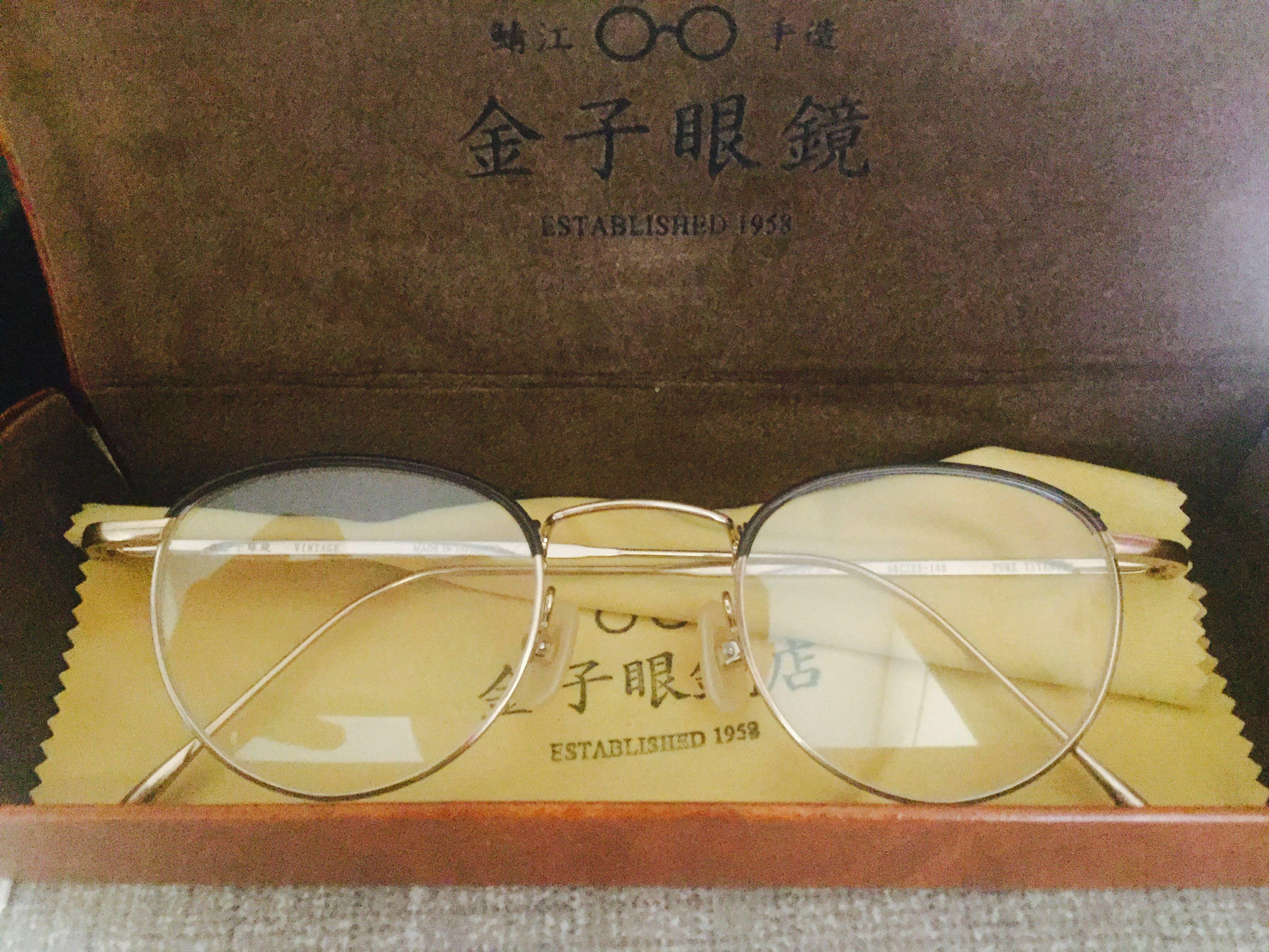 金子眼鏡《KV 09》復古, 男裝, 手錶及配件, 眼鏡- Carousell