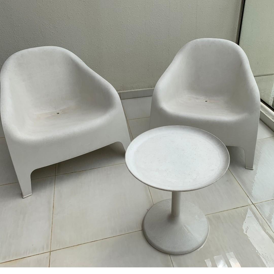 Armchair Outdoor White Ikea Skarpo Travel Travel Essentials Outdoor Camping On Carousell