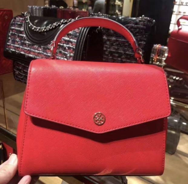 Tory Burch Brilliant Red Robinson Small Top-handle Satchel 49686 612  190041948192 - Handbags - Jomashop