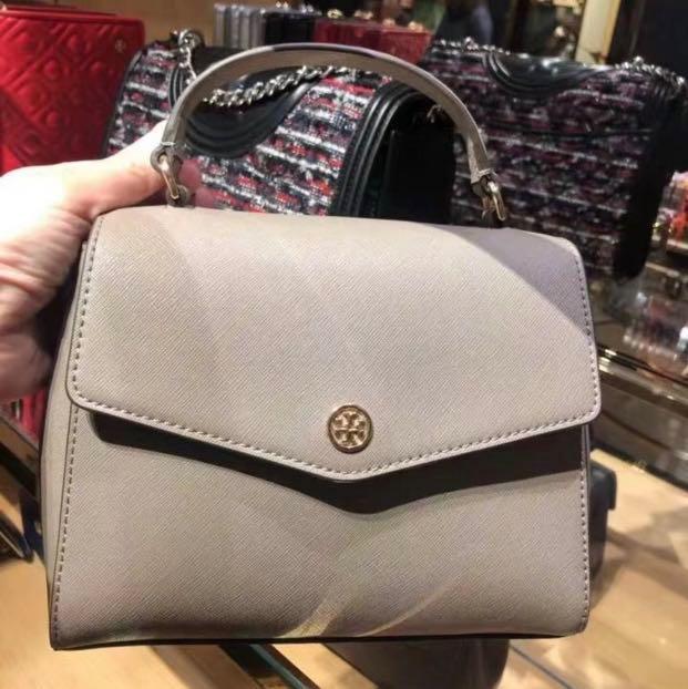 TORY BURCH TORY BURCH Robinson Small Top Handle Satchel GRAY HERON