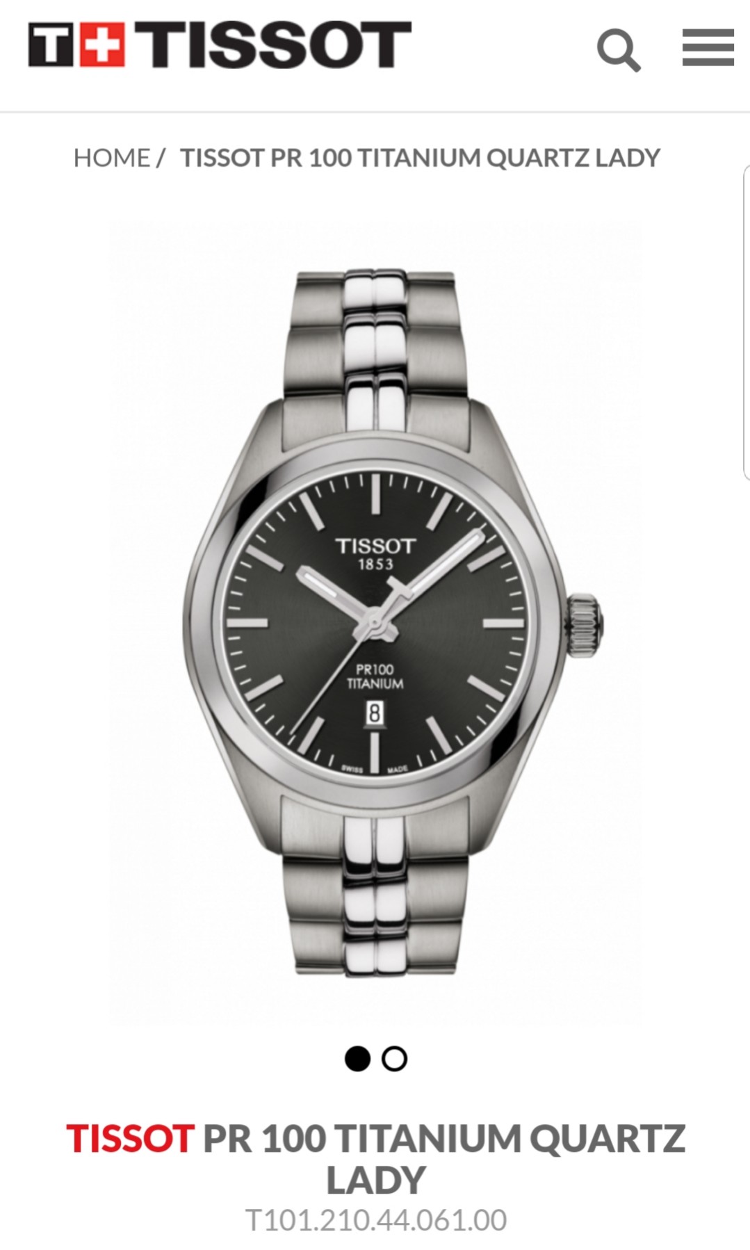 Tissot pr 100 titanium quartz lady sales