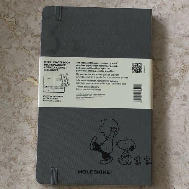 Bnip Moleskine Limited Edition 2017 Peanuts Weekly Notebook Diary