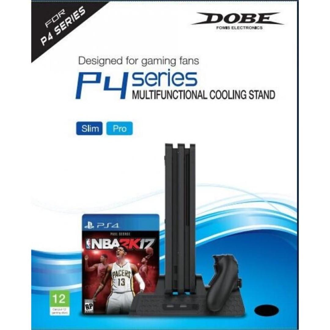 Brand New Sony Playstation 4 Ps4 Slim Pro 4 In 1 Dobe Cooling Stand Fan Charging Dock Usb Port Game Holder Toys Games Video Gaming Gaming Accessories On Carousell