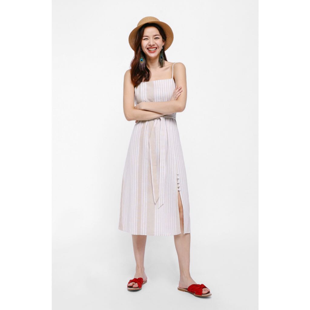 Edina Stripe Summer Midi Dress, Women's Fashion, Dresses & Sets ...