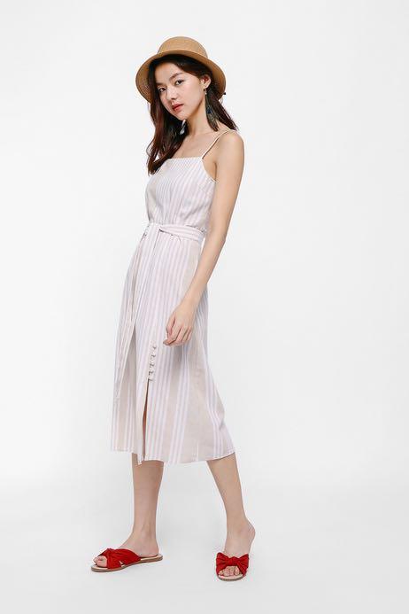 Edina Stripe Summer Midi Dress, Women's Fashion, Dresses & Sets ...