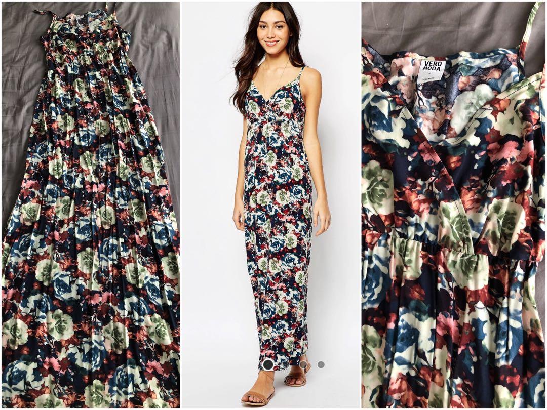 greb fiktiv At free normal mail* Brand New Vero Moda Floral Maxi Dress Size S, Women's  Fashion, Muslimah Fashion, Dresses on Carousell