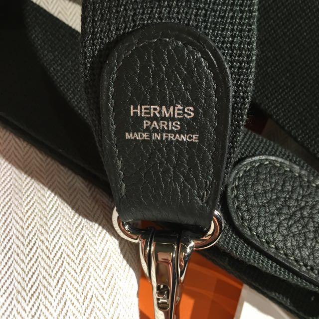 Hermes Garden Party Pockets Bag Canvas Vert Anglais/Vert Fonce