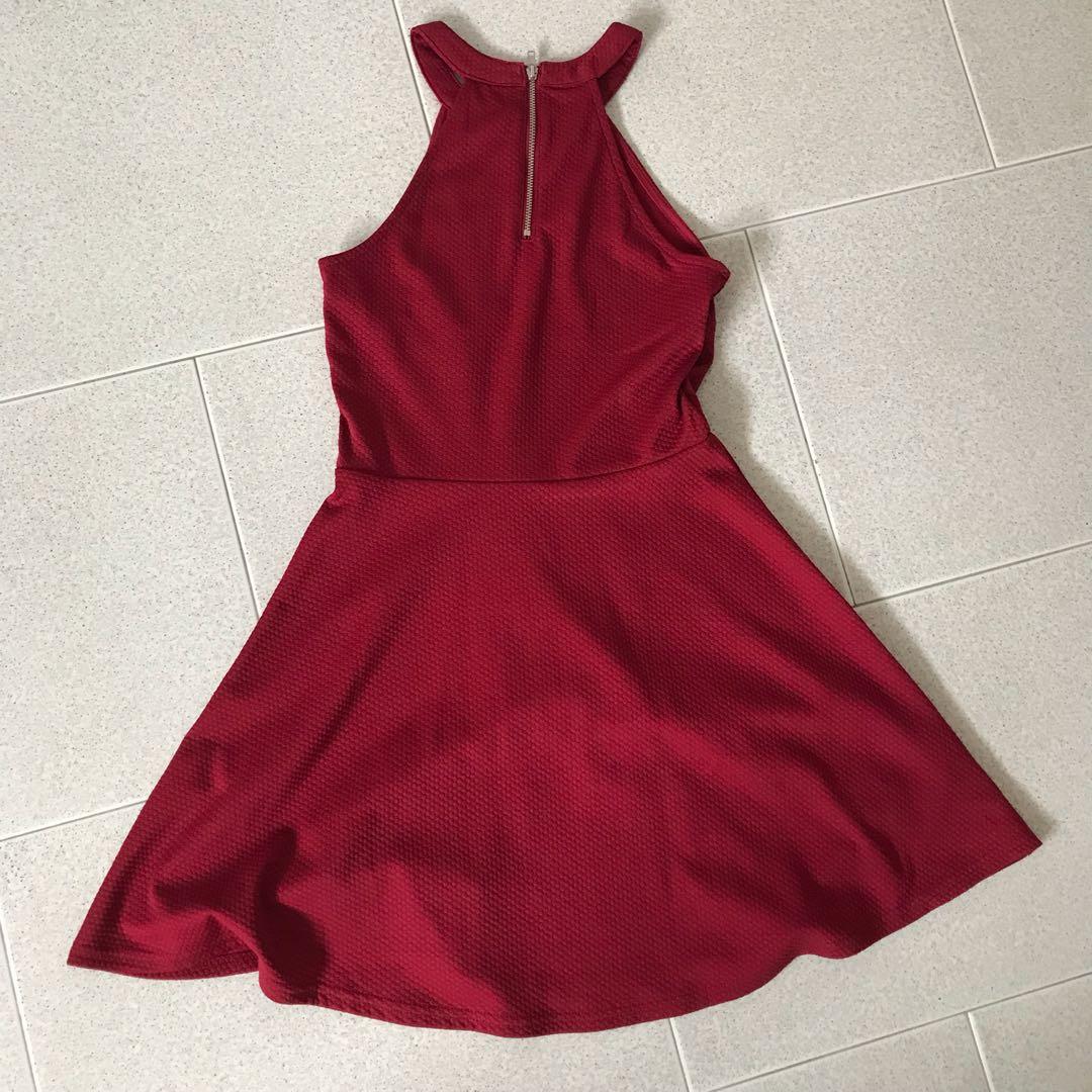 H&m red skater dress shop