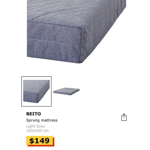 IKEA Gjora bed frame w Beito mattress, Furniture & Home Living