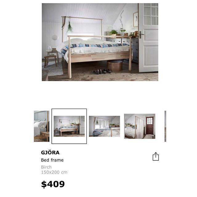 IKEA Gjora bed frame w Beito mattress, Furniture & Home Living