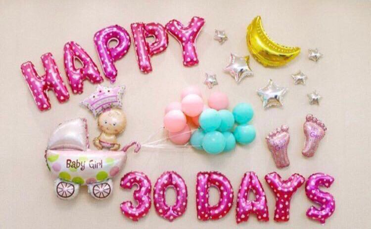 In Stock Happy Baby Full Moon 30 Days 100 Days Party Balloon Set Available In 4 Designs Design Craft Others On Carousell
