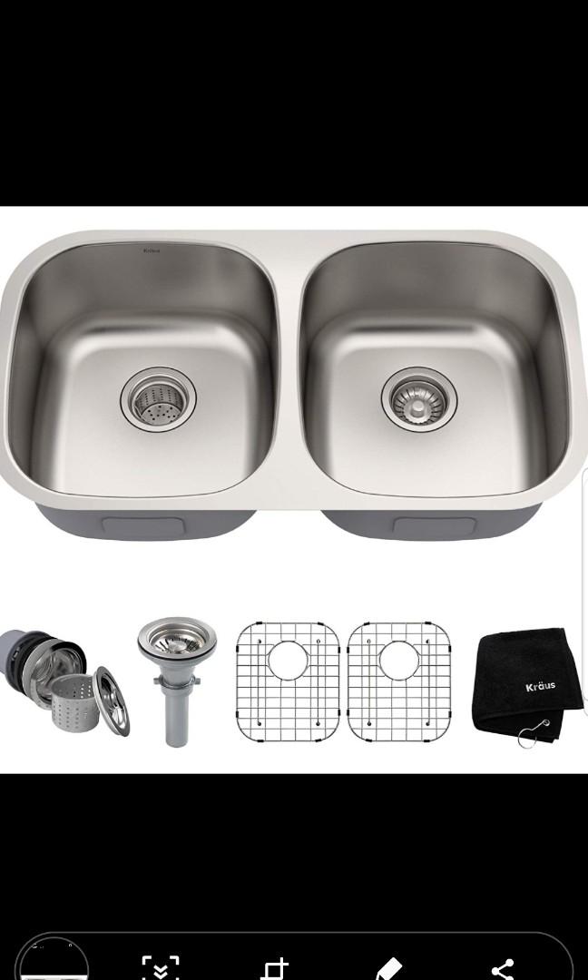 Branded And Good Quality Stainless Steel Kraus Kitchen Sink Kbu 22 Home Appliances Kitchenware On Carousell