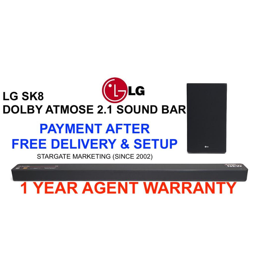 LG SK8 2.1 CH DOLBY ATMOS WI-FI SOUND BAR W/ W/ 1 YEAR AGENT WARRANTY (PAYMENT AFTER DELIVERY) , Audio, Soundbars, Speakers & Amplifiers on Carousell