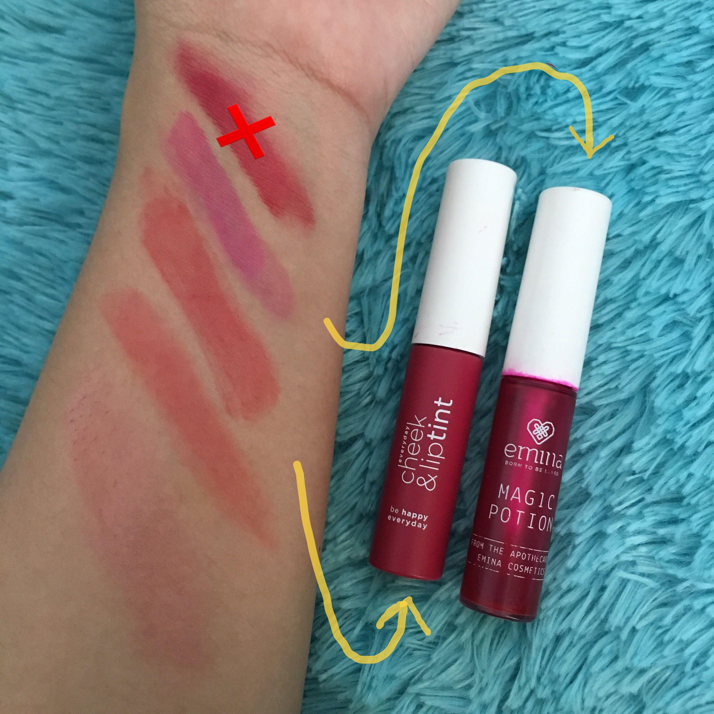 Lip tint emina magic potion dan wardah cheek and lip on Carousell