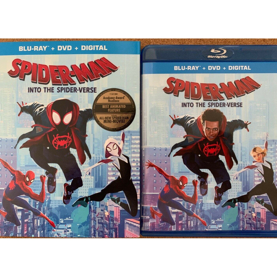 MARVEL SPIDER MAN INTO THE SPIDER VERSE BLU RAY DVD 2 DISC SET