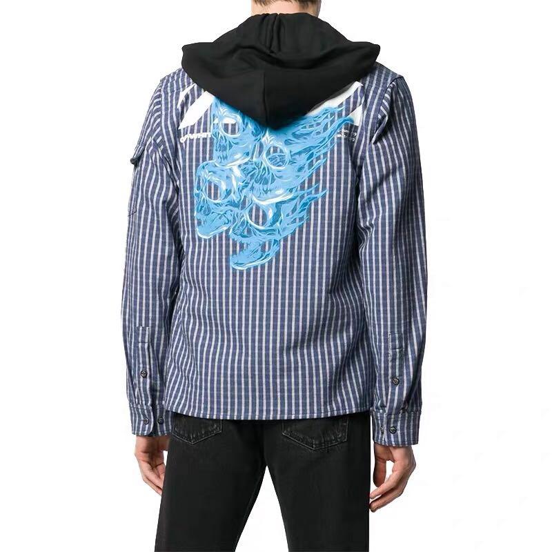 off white blue skull hoodie