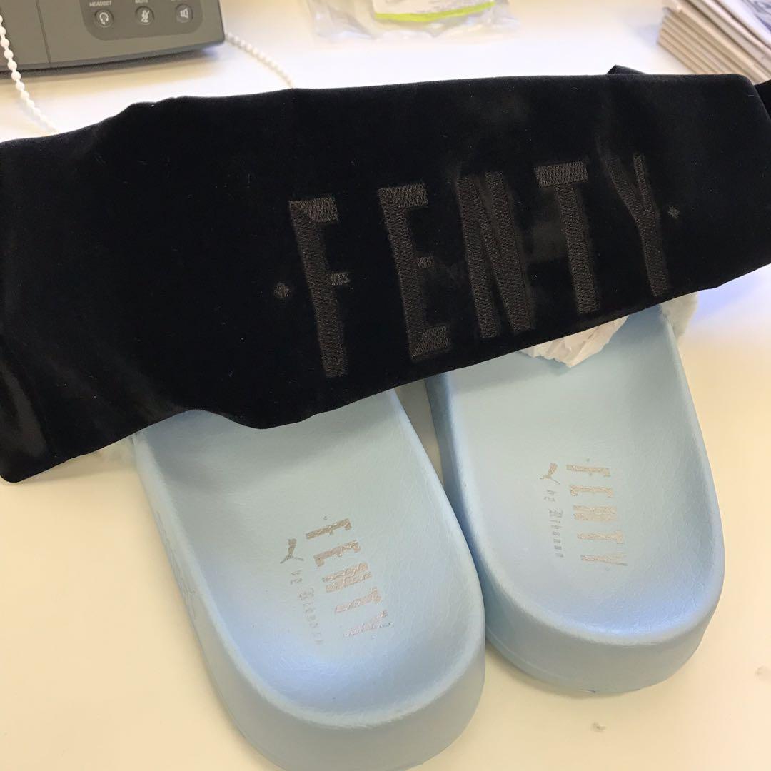 Puma Fenty Slides Blue Women s Fashion Footwear Flipflops and Slides on Carousell