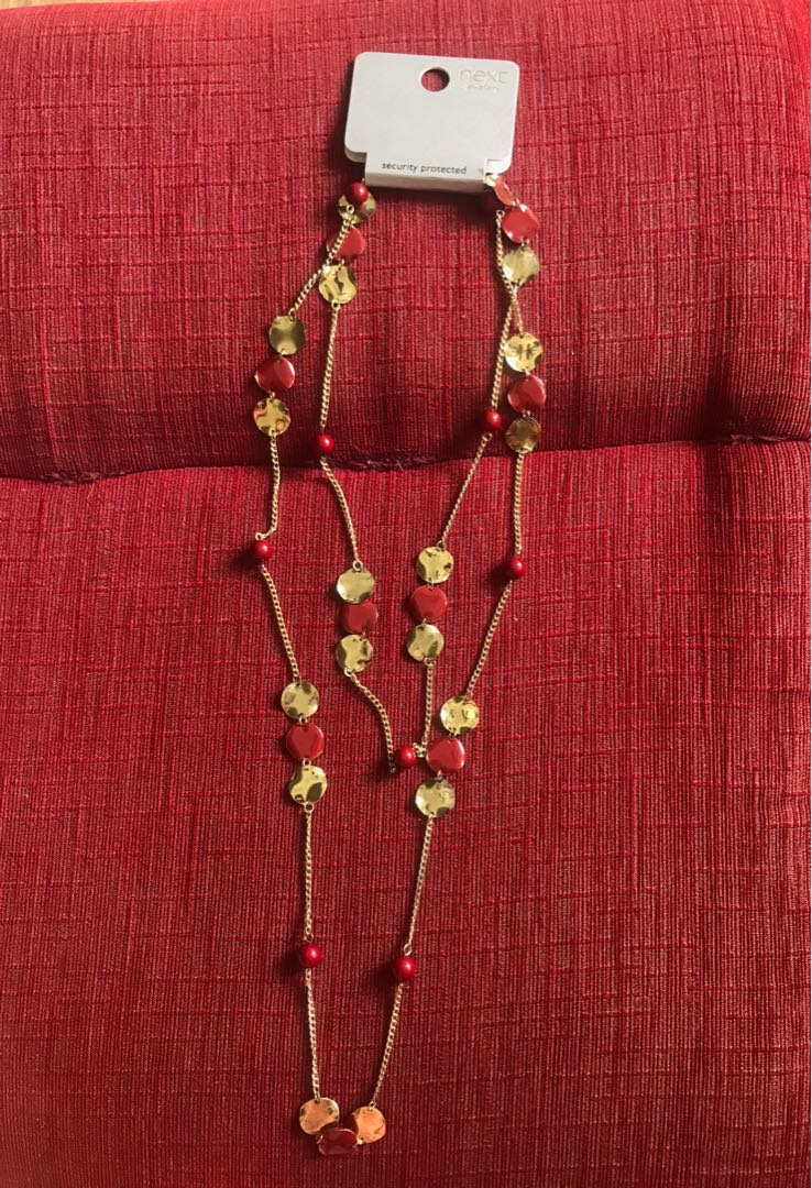 Red and Gold Necklace, Women's Fashion, Jewelry & Organisers, Necklaces