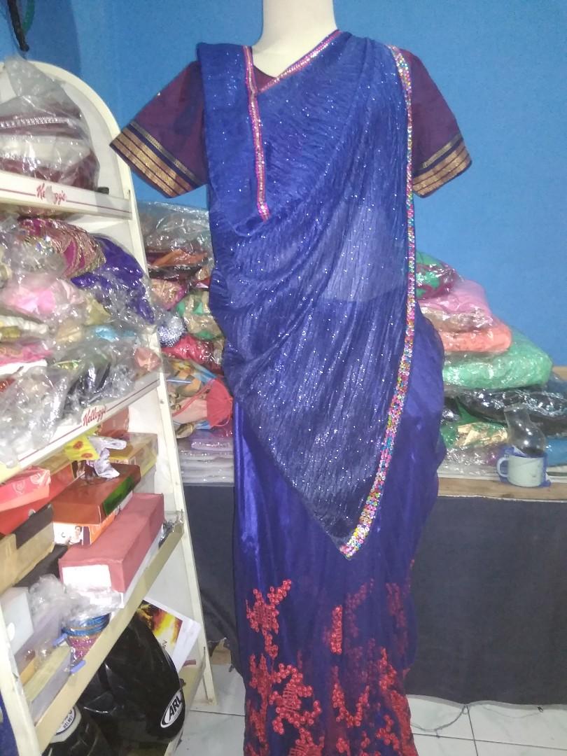 Saree Instan Baju India Fesyen Wanita Pakaian Wanita Gaun Rok Di Carousell