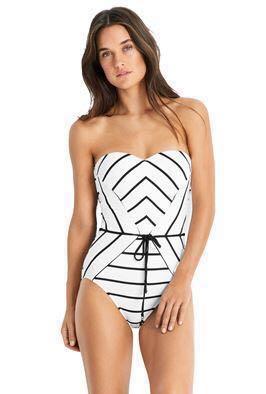 Seafolly castaway stripe bandeau one piece