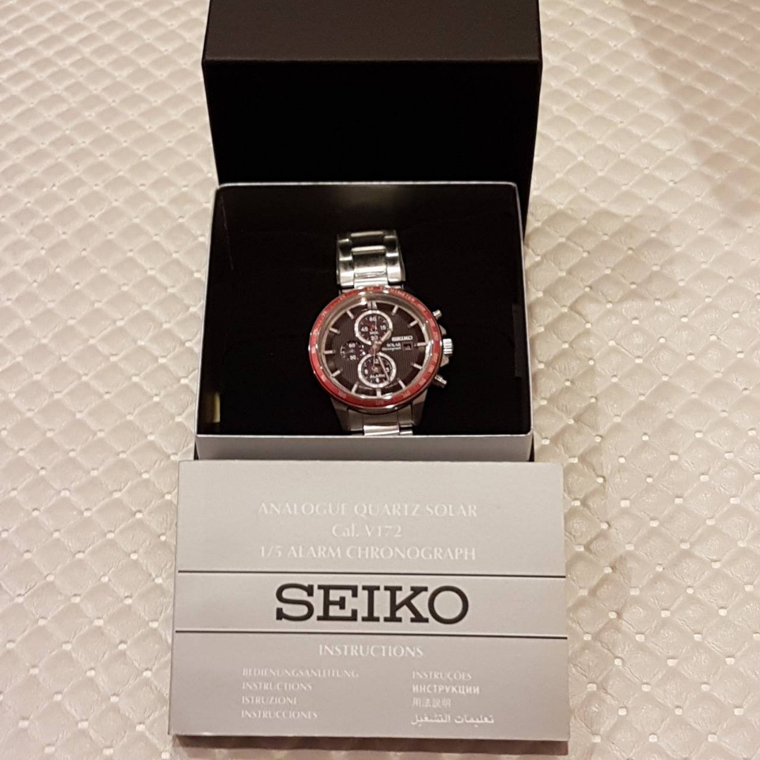 SEIKO Analogue Quartz Solar Cal V172, Luxury, Watches on Carousell