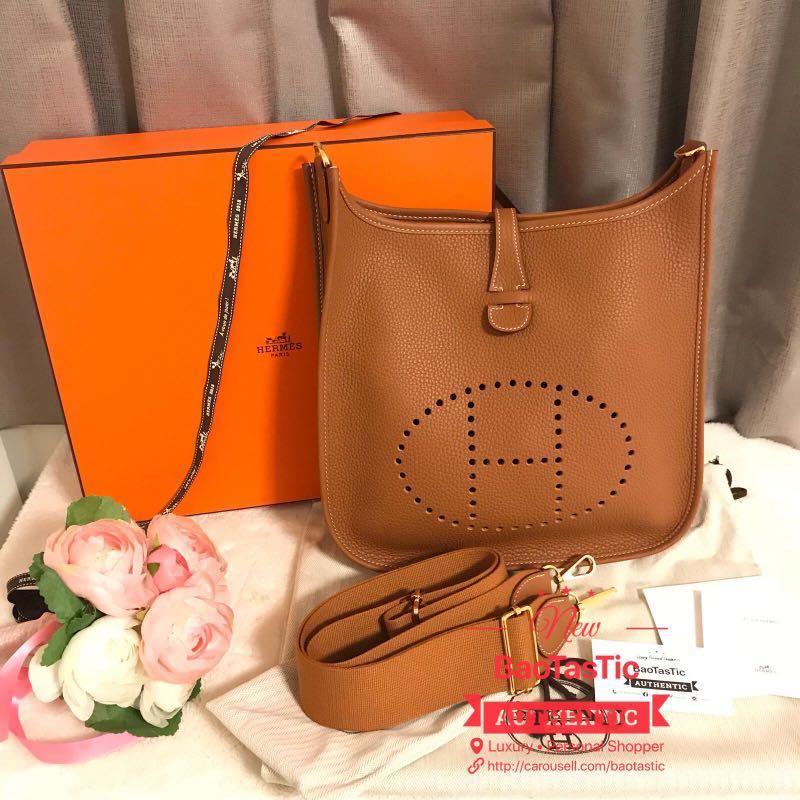 Sold Bnib Hermes Gold Evelyne Pm Iii With Gold Hardware Women S Fashion Bags Wallets Handbags On Carousell