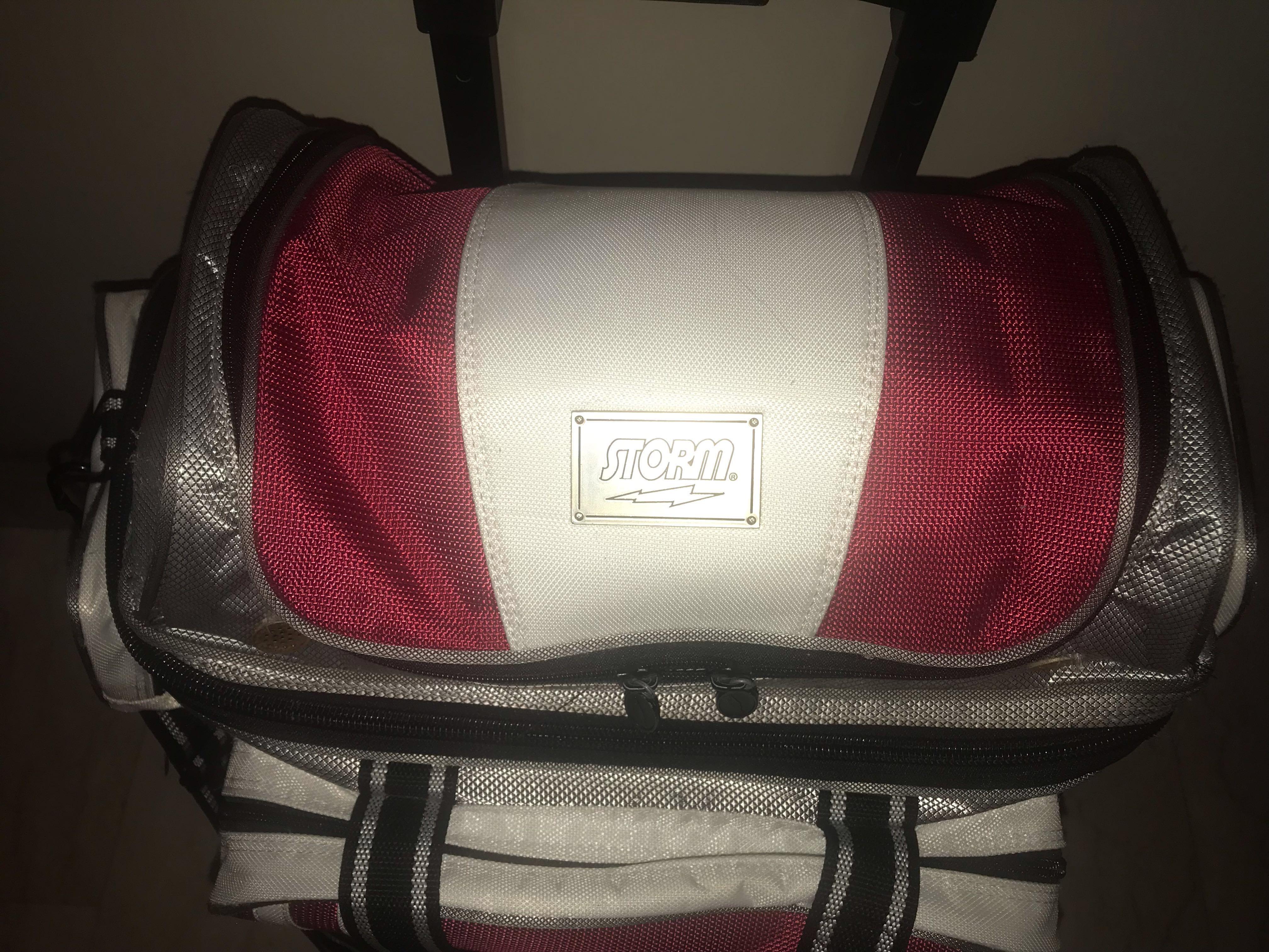 Storm Rolling Thunder 4 Ball Roller Bowling Bag Gray Red White, Sports