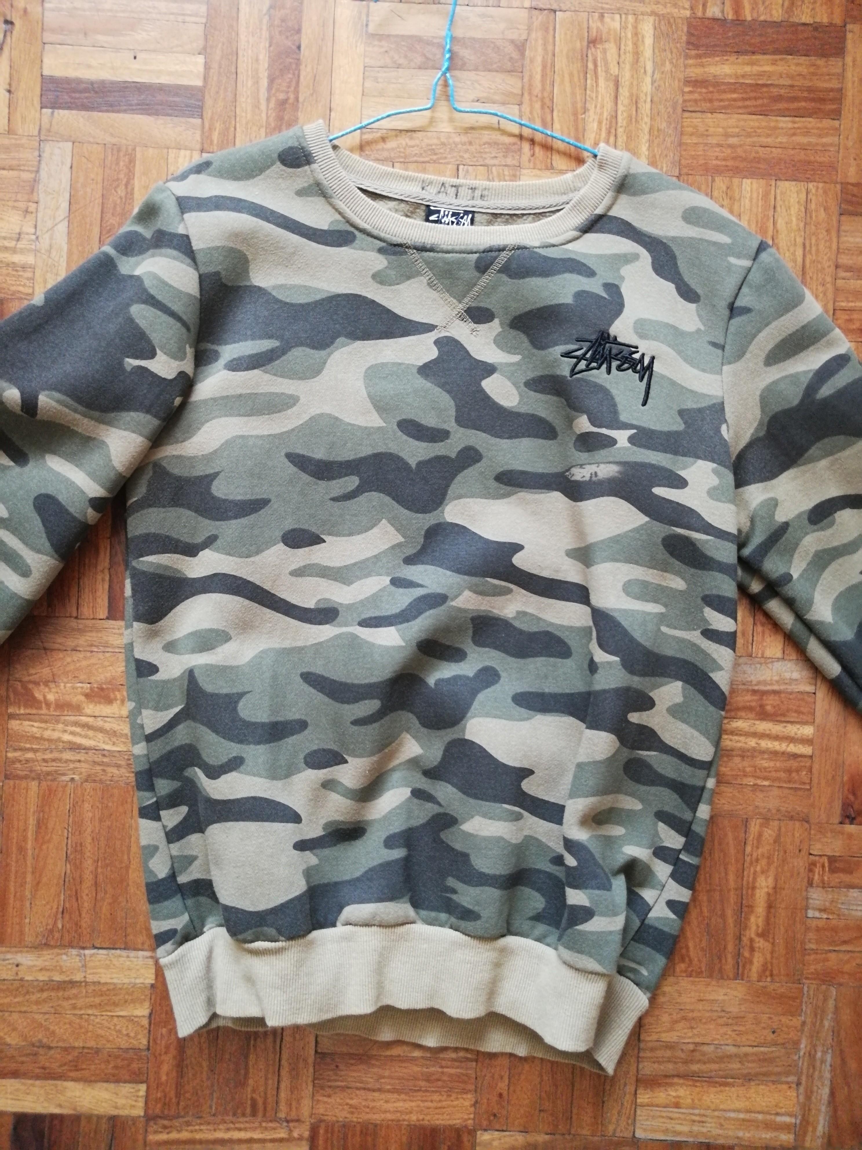 Stussy Camo Sweater, Men's Fashion, Tops & Sets, Hoodies on Carousell