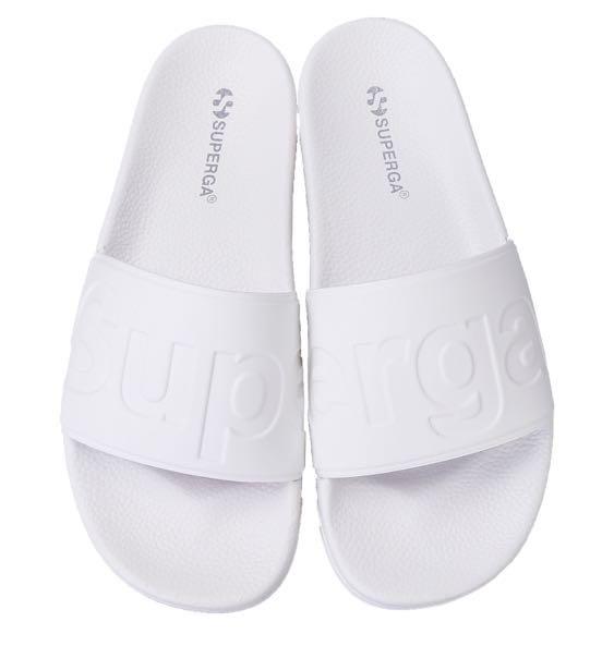 superga slides white