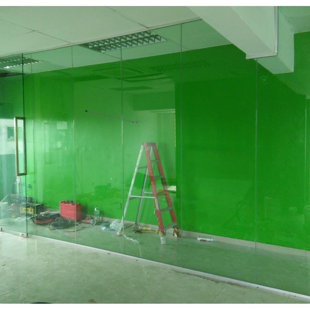 TEMPERED GLASS WALL l 12mm tebal, Services, Others on Carousell
