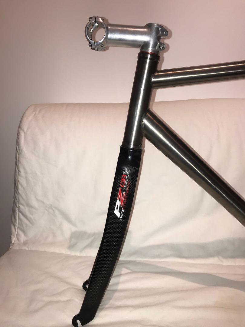 Titanium fixed gear road bike frame with PZ Racing carbon fork. Open to trades, Sports Equipment