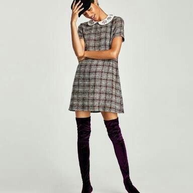 Peter pan collar dress zara clearance