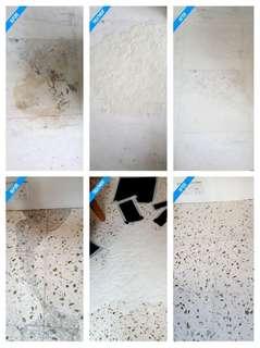 Marble stains and floor polishing services.