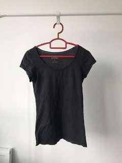 Black round necked top