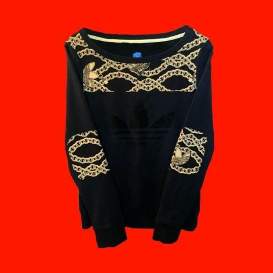 Adidas Vintage Jumper Black Gold Women S 6 Women S Fashion